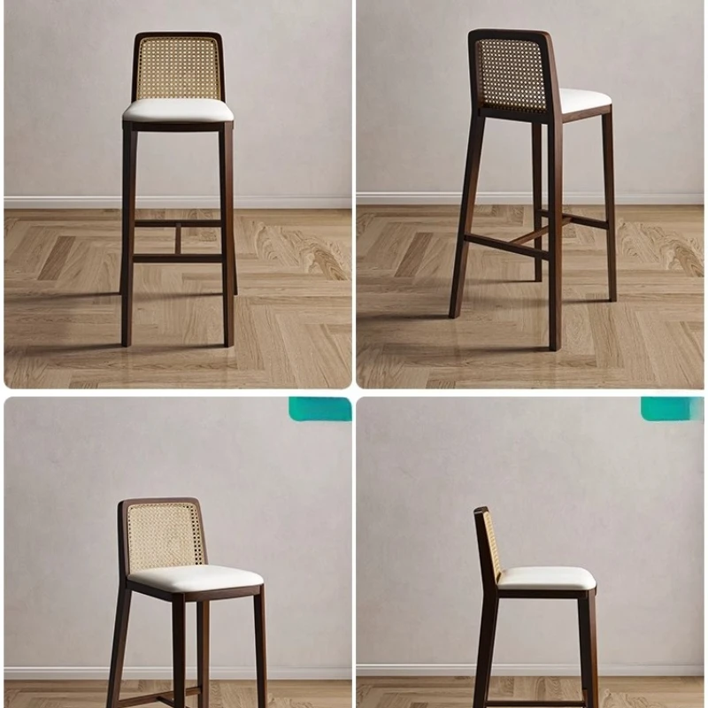 Design High Kitchen Stools Rattan Chair Kitchen Bar Stools Island Dining Table Chair Taburete Alto Sgabello Cucina Furniture