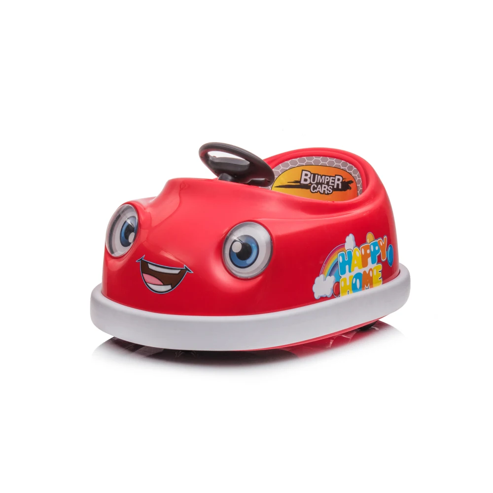 Auto paraurti per bambini, 12 V Dual Drive 1-6 anni Auto elettrica per bambini con asta di spinta Piatto piano USB BT Musica Cavallo a dondolo