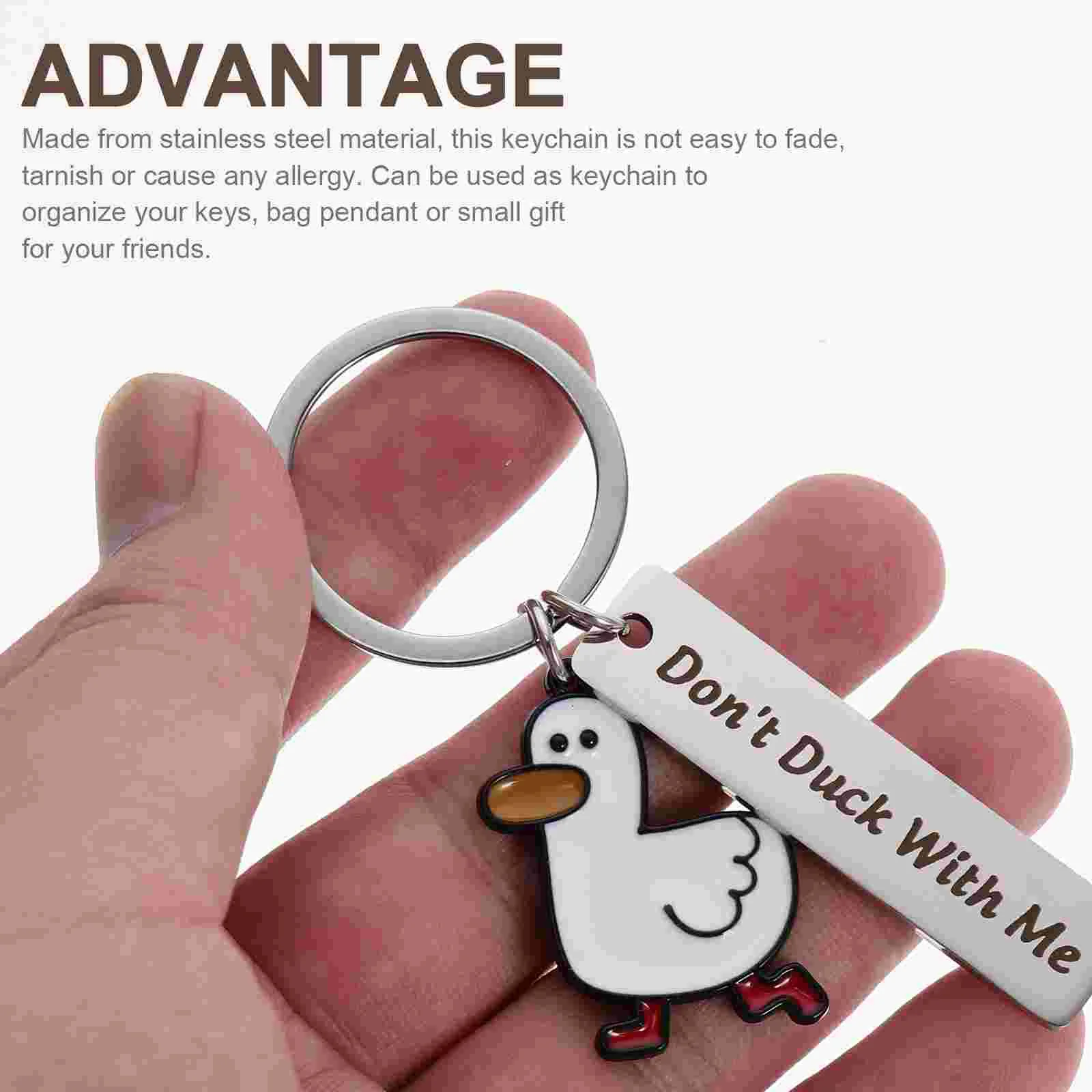 2 Pcs Key Chain Fob Employee Appreciation Gifts Metal Shape Keychains Hanging Stainless Steel Shaped Design Mother Fashionable