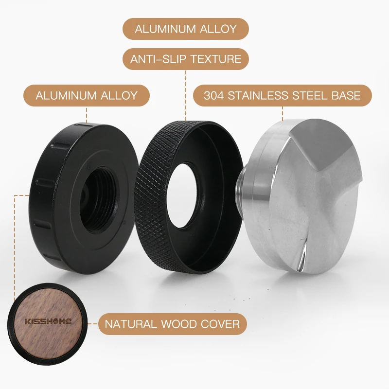 موزع القهوة مستوي 51 مللي متر 53 مللي متر 58 مللي متر الخشب قابل للتعديل ل Portafilter أدوات توزيع الاسبريسو صانع باريستا الملحقات