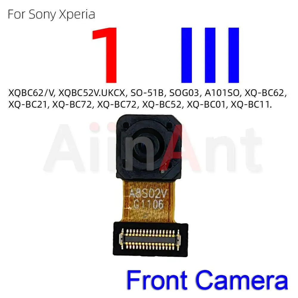 Aiinant Rear Main Back Camera Flex Cable For Sony Xperia 1 5 10 II III 2 3 Plus Small Front Camera Flex Spare Parts