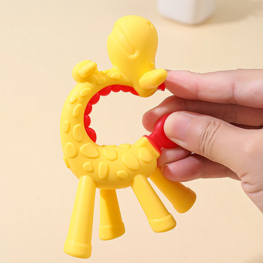 Giraffe Baby Gum, Relieving Discomfort During Teething, Soft Silicone, Multiple Protrusions, Better Gum Massage, BPA Free