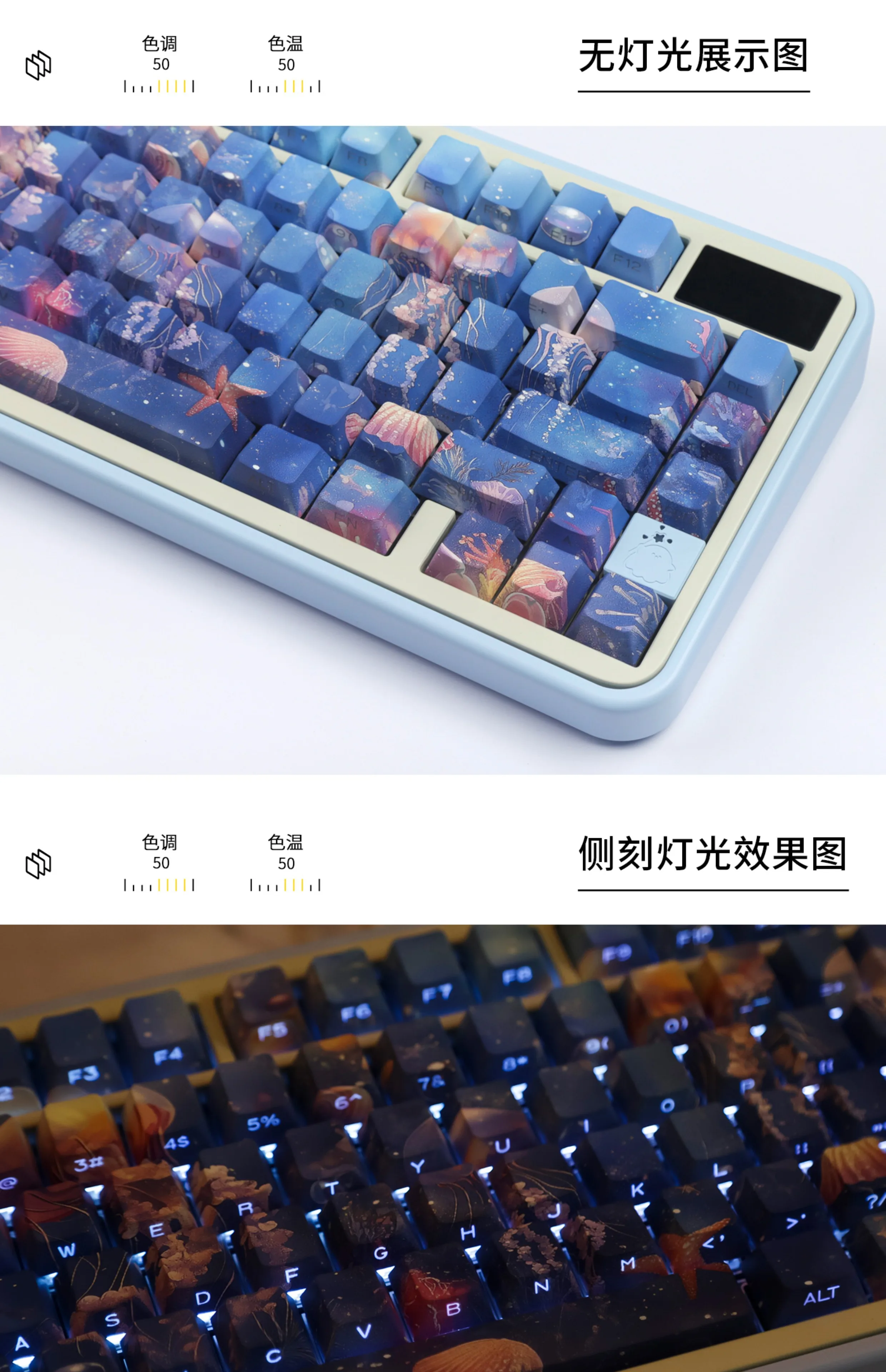 Keycaps translúcidos para teclado mecânico, medusa Keycap, PBT Chreey, Perfil Key Cap, Dye-Sub, 65, 68, HI8, F99, F87, G75, MX