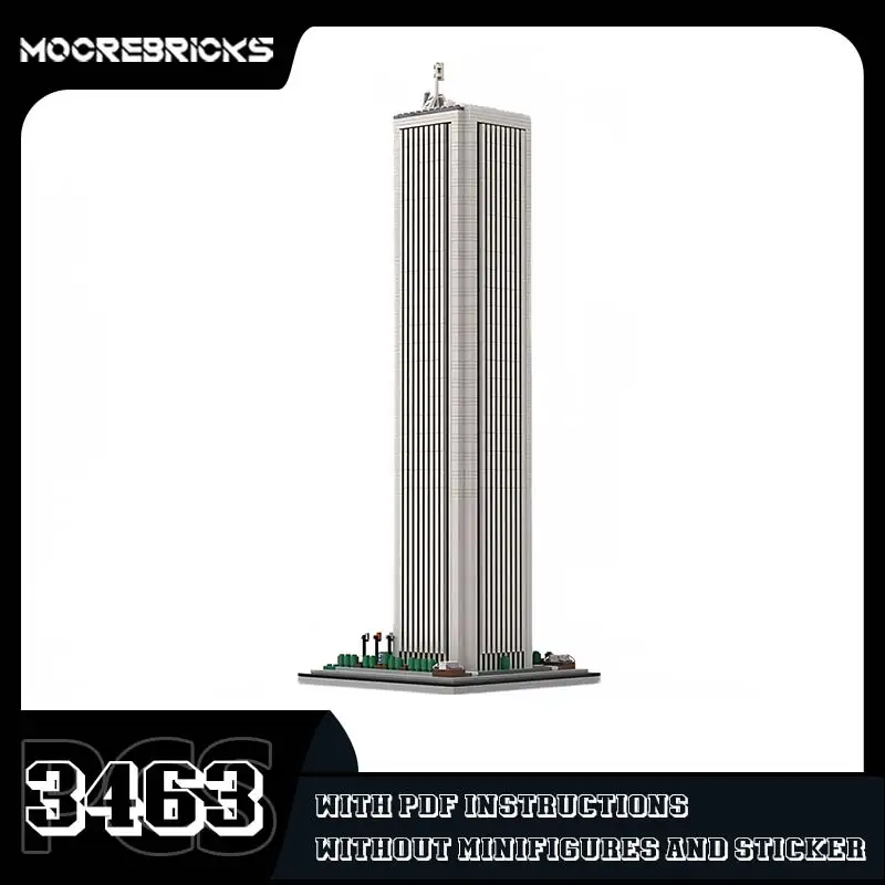 Modern Architecture AON Center Original Building Blocks Urban Famous Skyscraper Model Bricks Desktop Decorative Toy Kids Gift