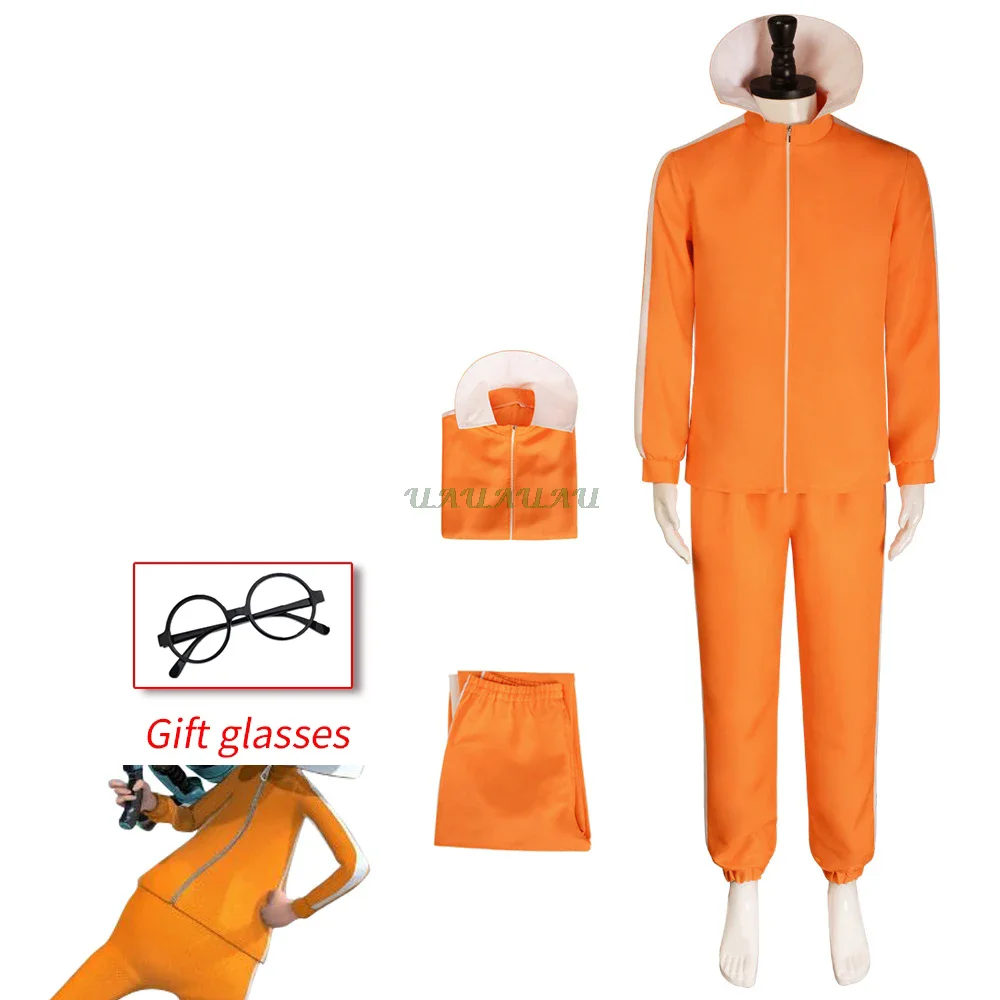 

Vector Cosplay Costume Orange Jakect Pant Men Halloween Fancy Suit Party Cosplay Vector Outfits
