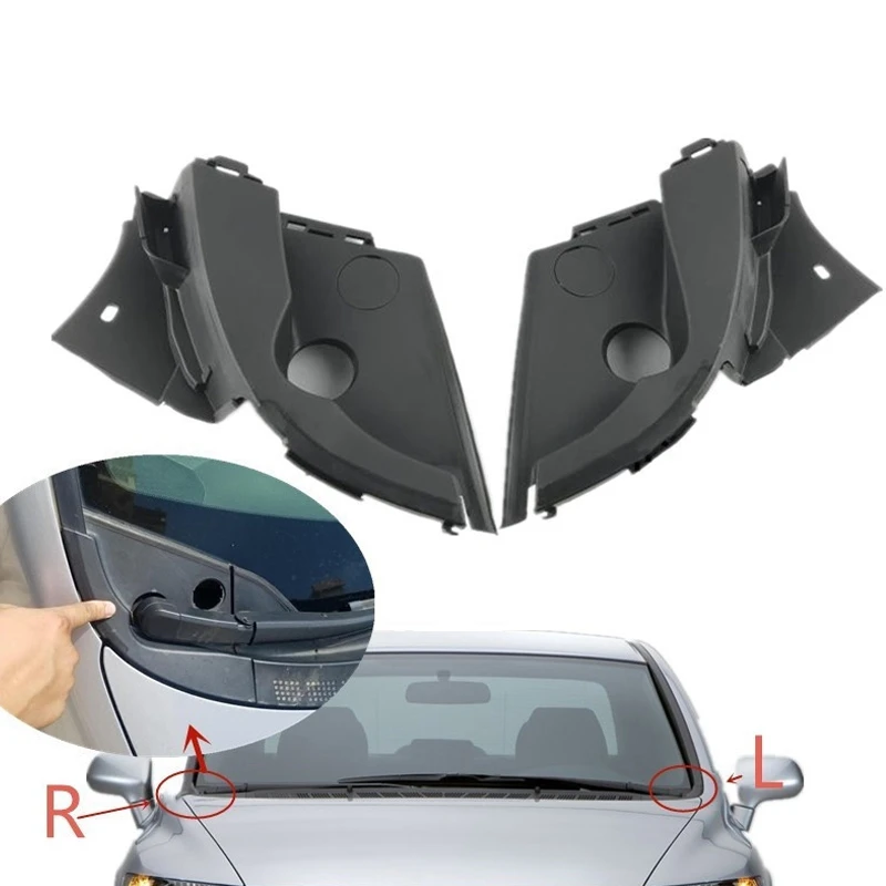 2Pcs Car Engine Hood Top Hinge Cover Wiper Deflector Trim For Honda Civic 2006 -2011 FA1 FD1 FD2 74220SNAA00 74210SNVH00