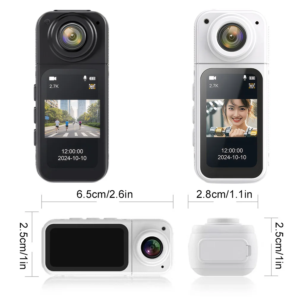 

Мини-камера 1.47'' S70 с Wi-Fi, 2.7K, для спорта и активного отдыха, 180° ° Поворотный видеорегистратор для велосипеда и мотоцикла