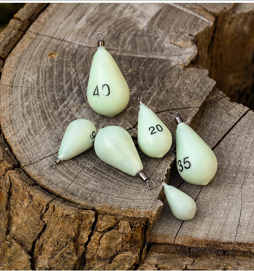 Leuchtende Angelgewichte, Platinen, 30 g-150 g, Wassertropfen, 360-Grad-Drehung, Angelplatine, Bass-Angelzubehör – Detail 10
