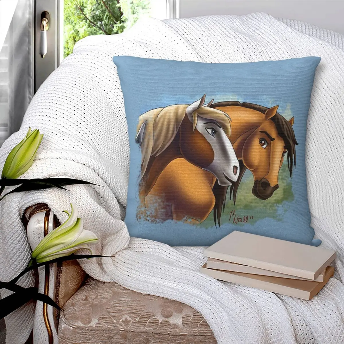 

Spirit And Rain - Love Found Us Square Pillowcase Pillow Cover Polyester Cushion Decor Comfort Throw Pillow for Home Bedroom