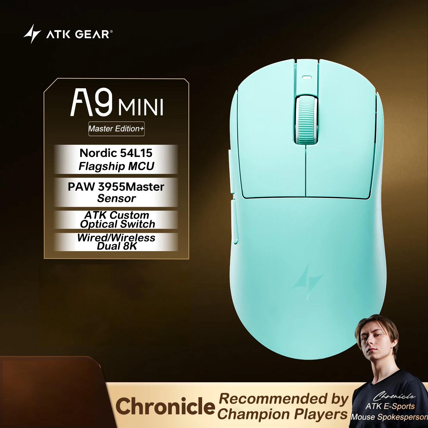 ATK Dragonfly A9 MINI マスターワイヤレスゲーミングマウス人間工学に