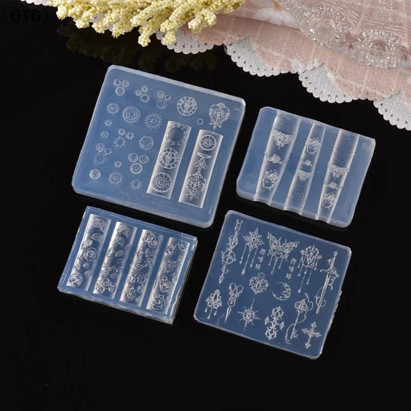 〔QTG〕Kawaii Butterfly Wing Silicone Nails Mold Reusable Templates Stamping 3D DIY Design Nail Art Parts Decorations Tools