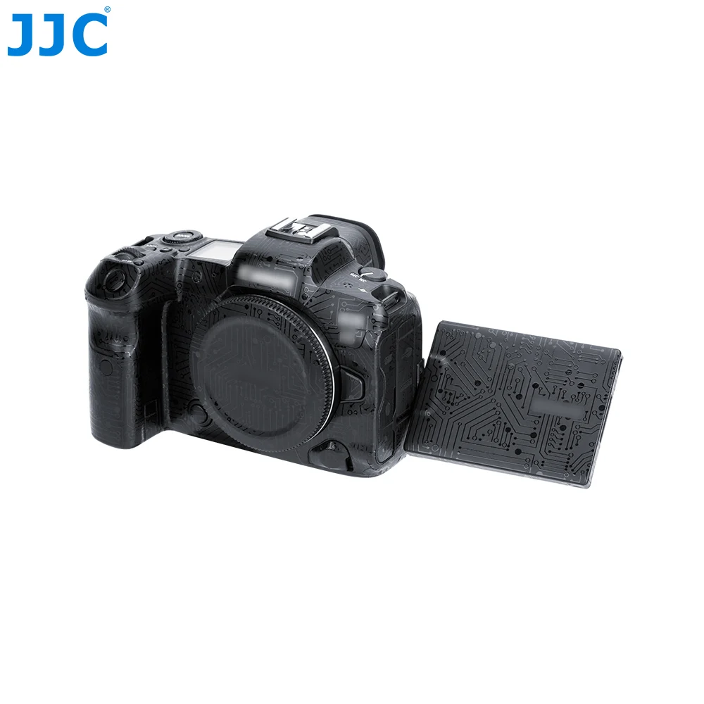 JJC EOS R6 Camera Body Sticker Protective Skin Film Kit For Canon EOS R6 Anti-Scratch 3M Sticker Camera Skin Circuit Board Black