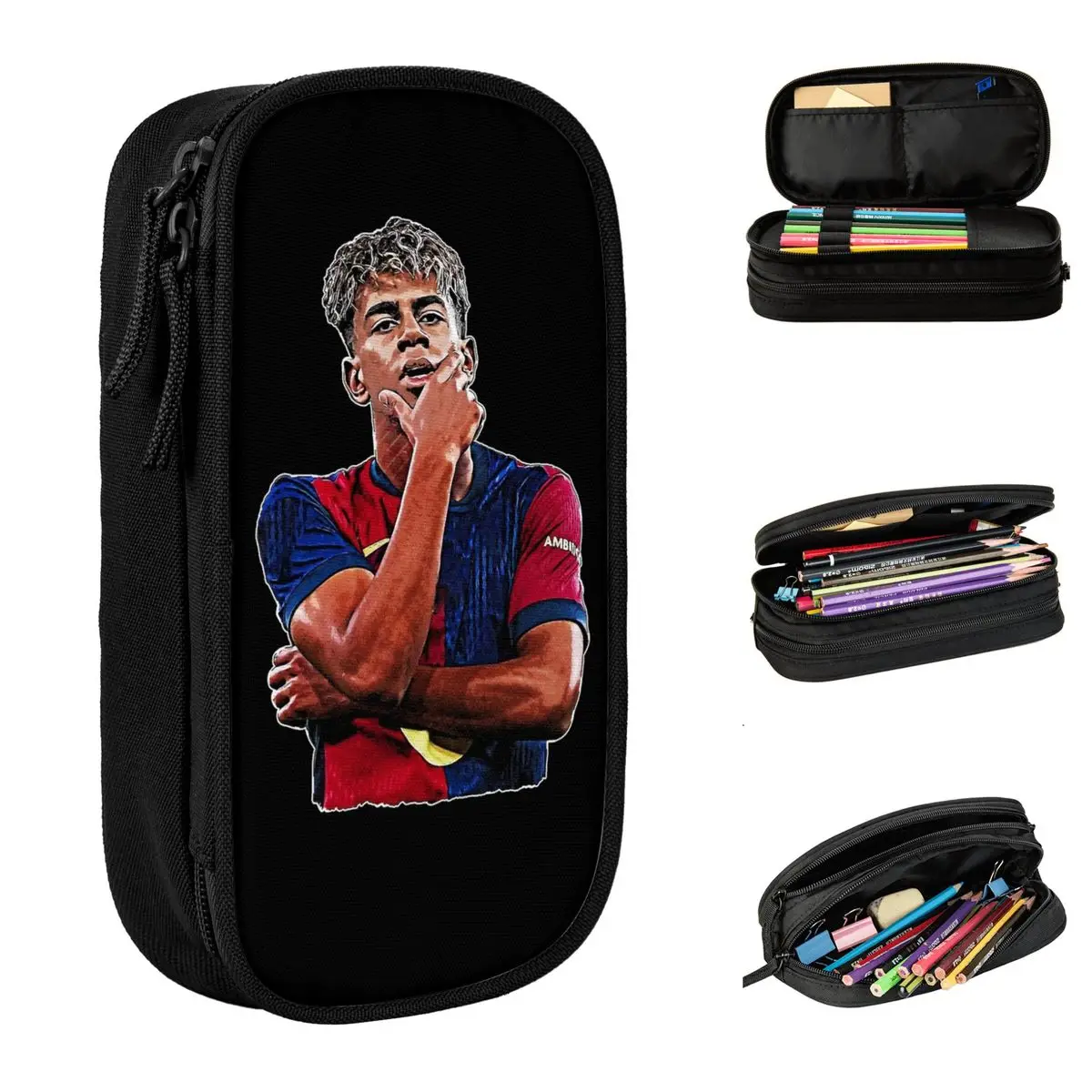 

Lamine Y-Yamal Pencil Cases Football Soccer Pencilcases Pen for Girl Boy Large Storage Pencil Bags School Supplies Stationery