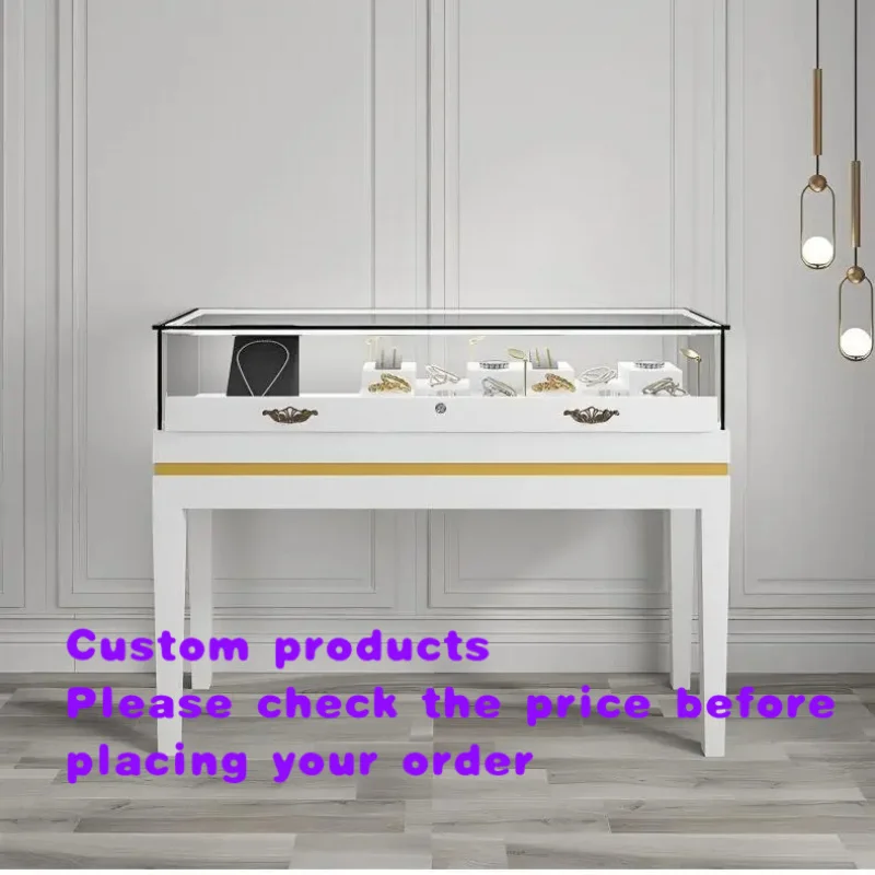 custom.High Quality LED Spotlight Waterproof Durable Glass Metal Acrylic Wood Base Jewelry Display Cabinet Customizabl