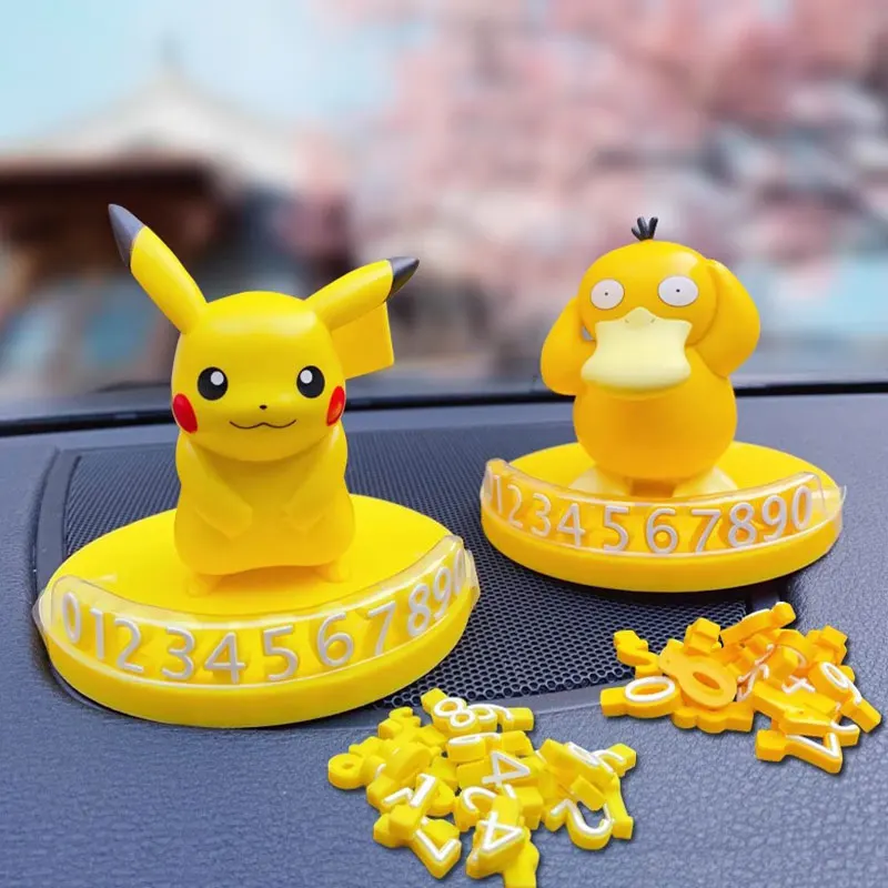 pokemon-acao-anime-figura-pikachu-brinquedos-modelo-charmander-psyduck-squirtle-jigglypuff-bulbasaur-kawaii-bonito-placa-de-numero-de-estacionamento