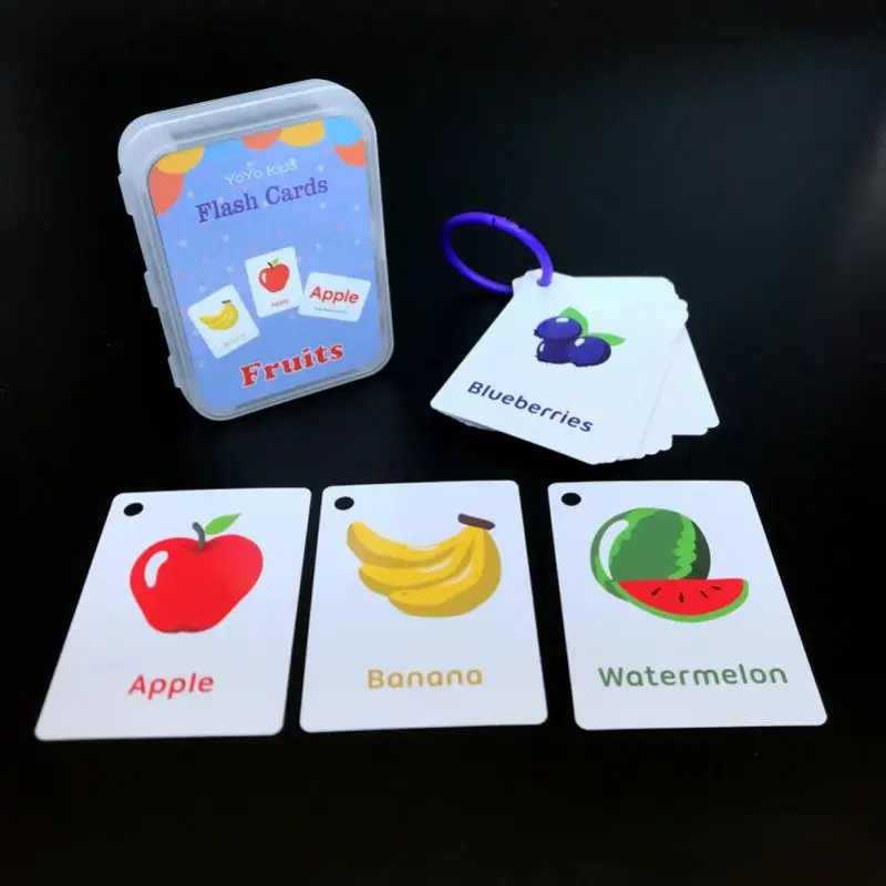 Children Cognition Cards Kids Early Educational Learning Talking Flash Cards Body Parts Animal Fruits Montessori Baby Gifts