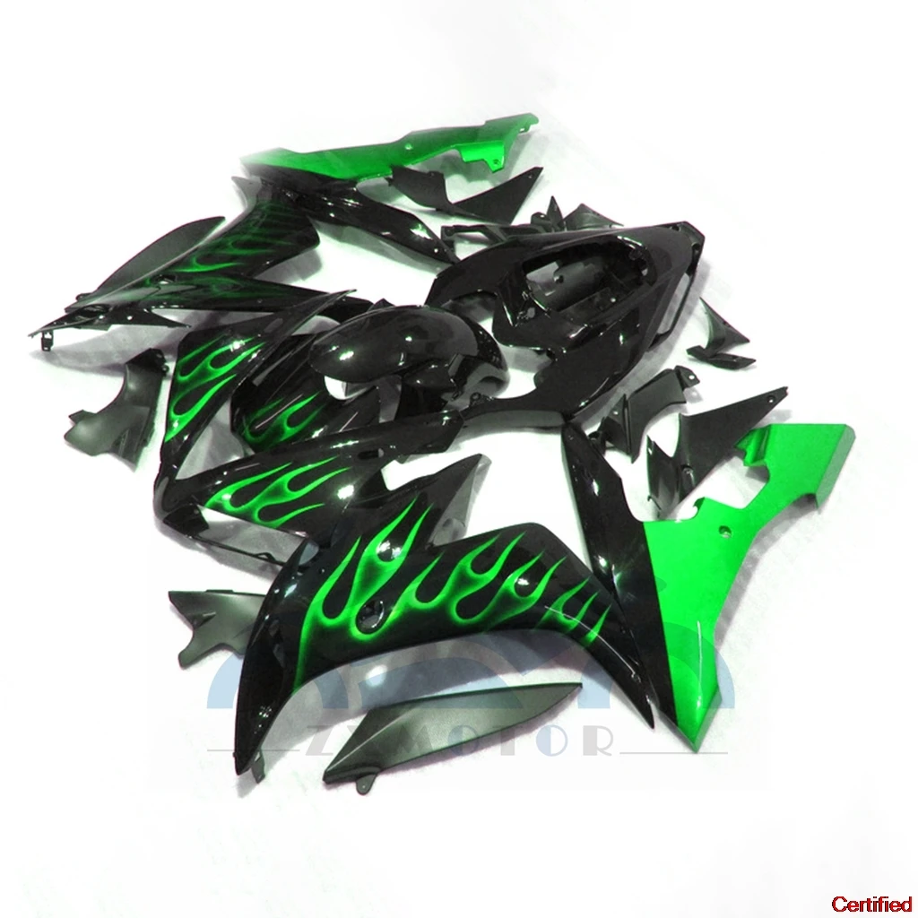 

Painted YZF-R1 04 05 06 Motorcycle Parts for YAMAHA 2004 2005 2006 YZF R1 ABS Plastic YZFR1 Fairing Set Green Flames