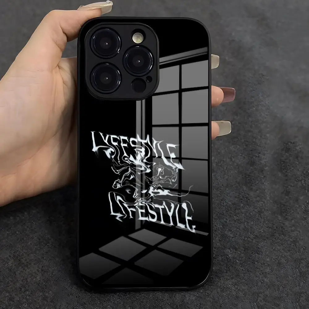 Yeat Lifestyle Handyhülle für iPhone 17 Air 16 E Pro Max 15 14 13 Mini 12 Pro 11 Max Plus Schwarze Glasabdeckung