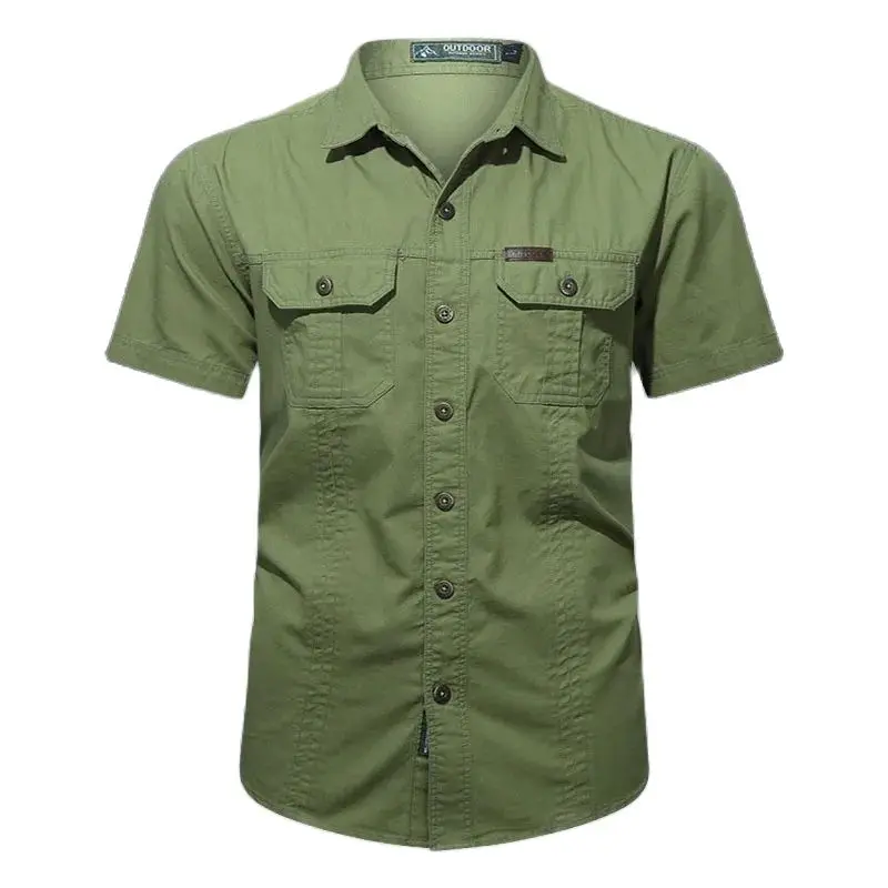 Men Summer Outdoor Cargo Short Sleeve Shirt US SWAT Tactical Lightweight Quick Dry Multi-pocket Casual Camping Safari Work Shirt