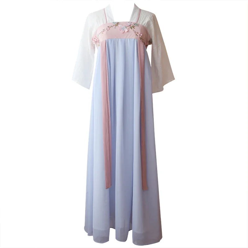 Zomer Vrouwen Chinese Stijl Traditionele Oude Hanfu Chiffon Jurk Retro Fee Podium Folkdans Prinses Cosplay Kostuums Outfit