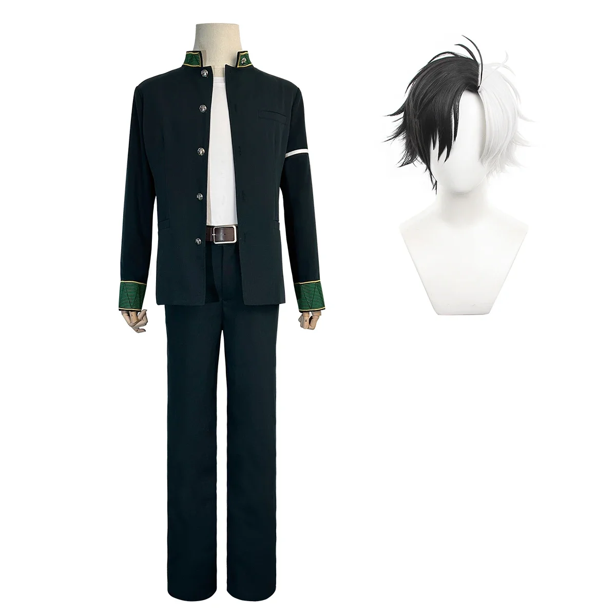 

Cosplay Wind Breaker Anime Haruka Sakura Cosplay Costume Wig School Uniform Jacket Pants White T-shirt Cos Convention