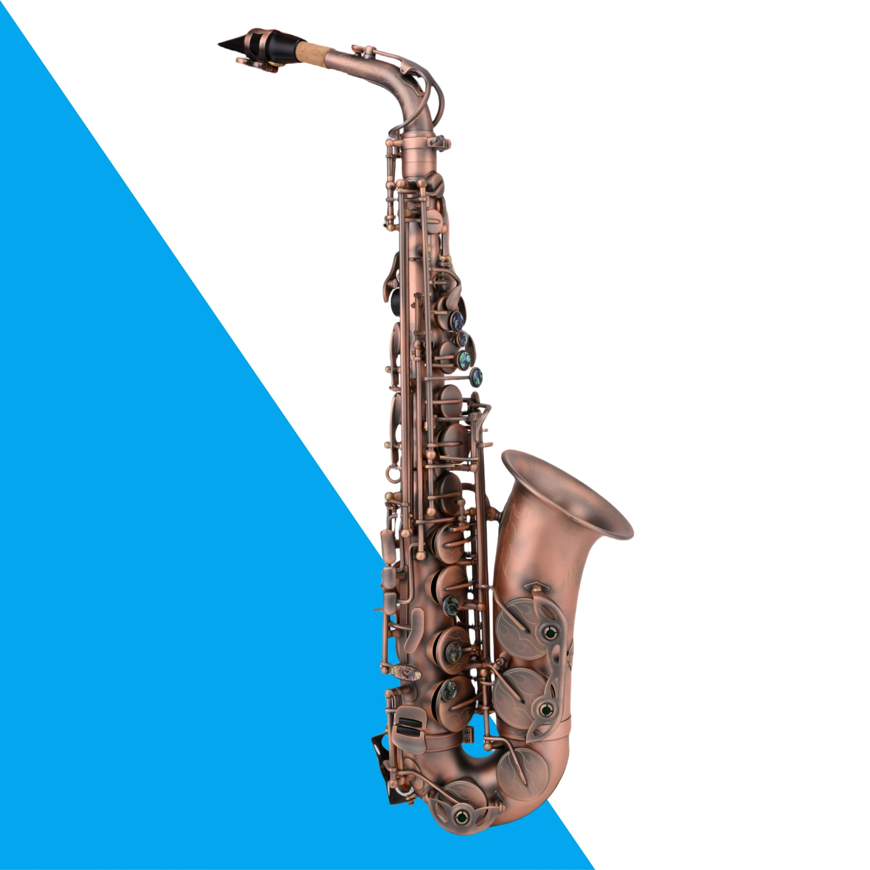 

Антикварный красный альт-саксофон с кнопкой настройки E, бронзовый цветной корпус трубки EB Tone-Factory Оптовая продажа