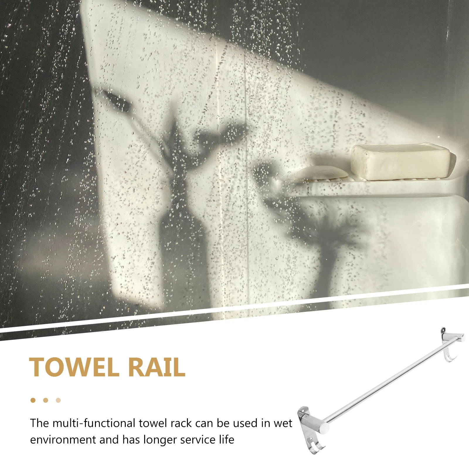 

Stainless Steel Single-rod Towel Rack Holder for Bathroom Wall Mounted Bars Rods