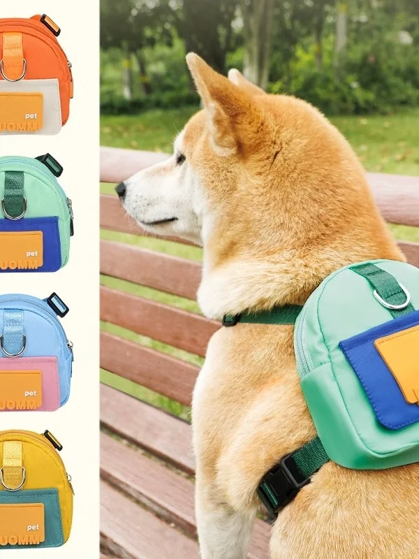 

Portable Pet Dog Backpack for Teddy And Shiba Inu Outing Snack Bag with Chest Strap Harness No Brand Dog Supplies -896CQ