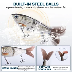 Goture Kit de señuelos minnow, popper, frog y crankbait con bolas de acero