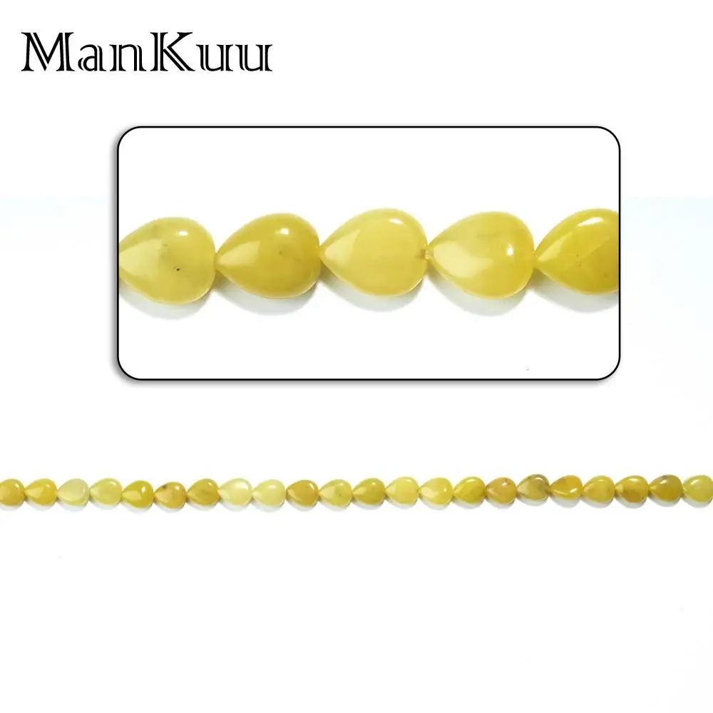 

MANKUU 29/38pcs/Lot Topaz Beads Natural Yellow Jade Teardrop Loose Beads for DIY Jewelry Making Bracelet Necklace Craft Supplies