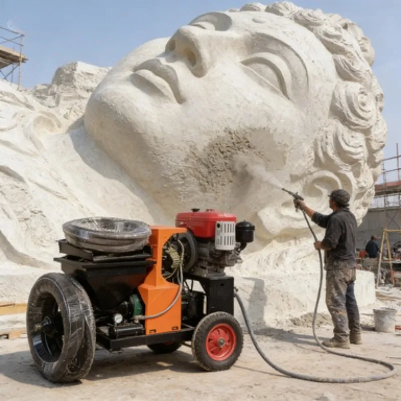 

High Efficiency Mortar Sprayer with Engine and Pump 220V/380V Cement Wall Plaster Spraying Machine