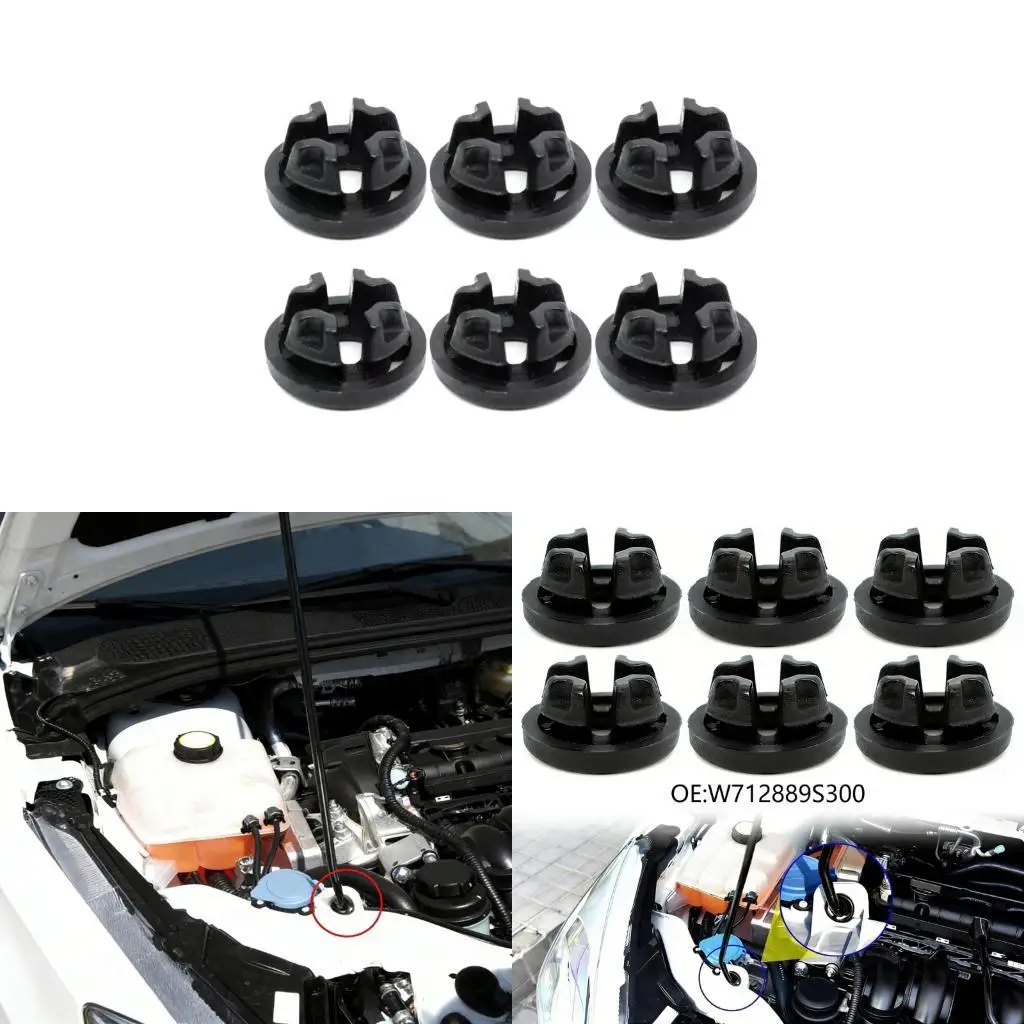 6 Pack Automotive Plastic Strut Mount Clips Replacement W712889-S300 for MK4 MK5  
