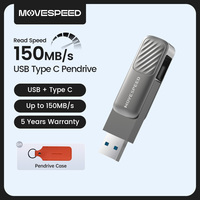 MOVESPEED 1TB USB 3.1 OTG Type C Pen Drive 2 in 1 USB Flash Drive 128GB 256GB 512GB 64GB Metal Pendrive For Macbook Smart TVs