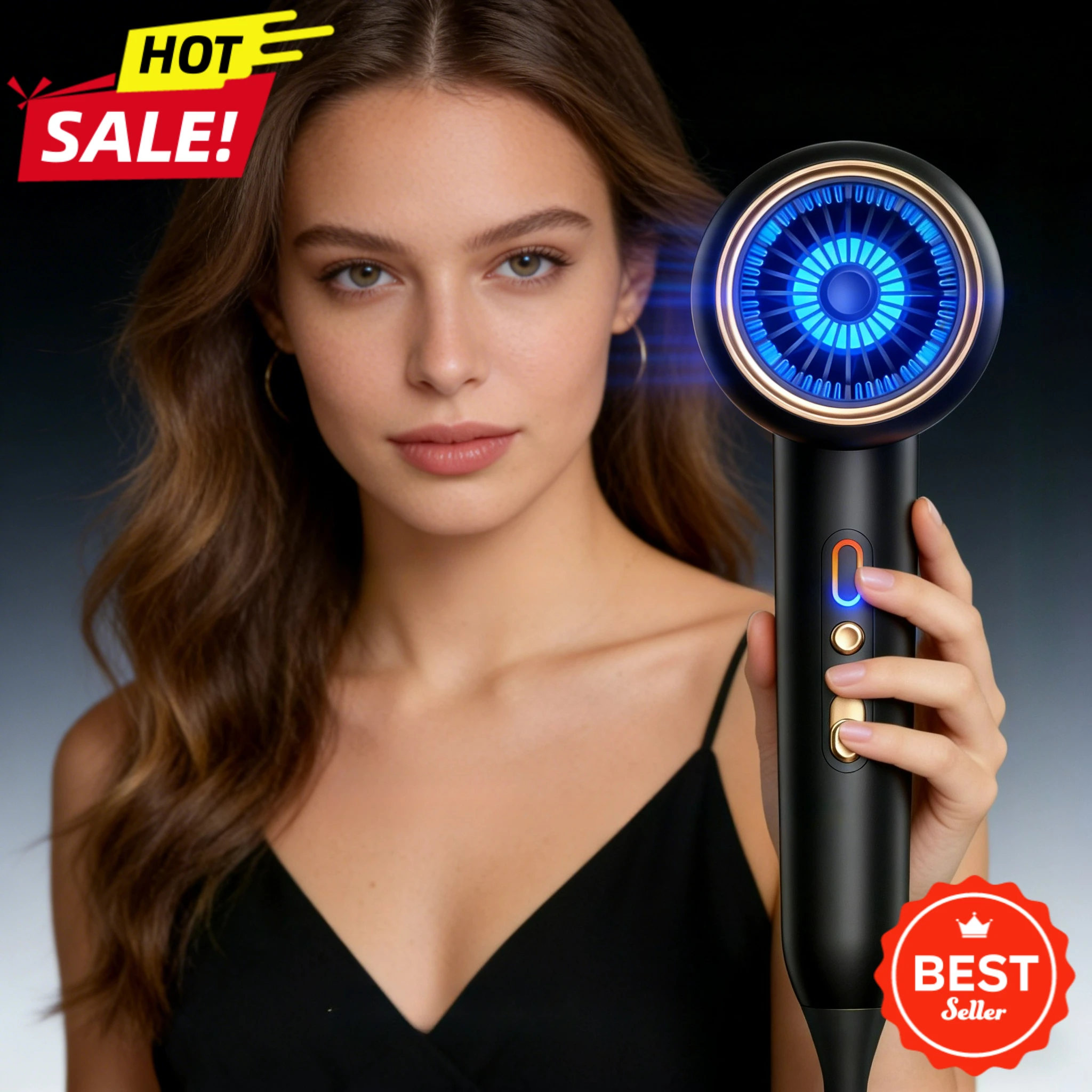 

High Speed Hair Dryer2400W Professional Negative Ion Constant Temperature Low Noise Large Air Outlet Quick Drying for Home Salon