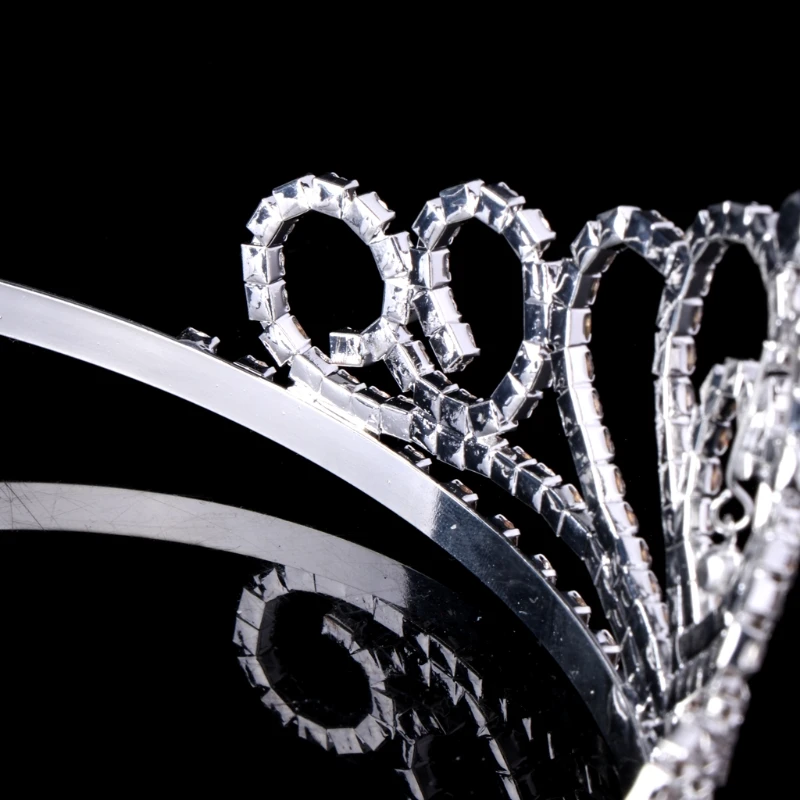 ZB91 Vintage Heart Hair Side Combs Heart Rhinestone Crown Comb Women Daily Decorative Combs Elegant Bride Hair Piece