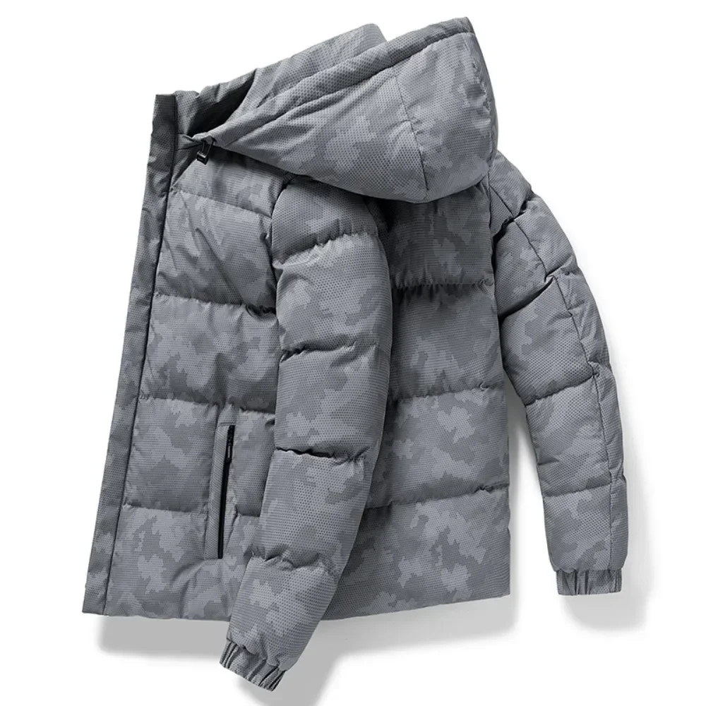 Herren jacken mit Kapuze Tarnmuster lässige Wind jacke Jacken mit Baumwolle gepolstert Herbst Winterkleid ung Herren mäntel Mantel