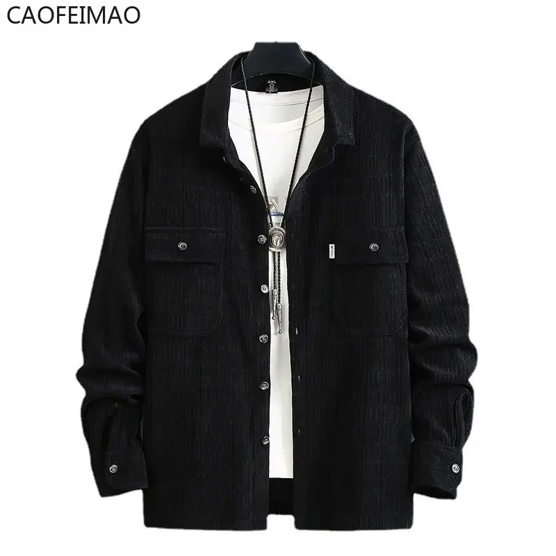 Caofeimao 2025 New Spring Jacket Men Vintage Coat Plus Size 10XL 11XL Cargo Jackets Male Fashion Causal Button Jacket