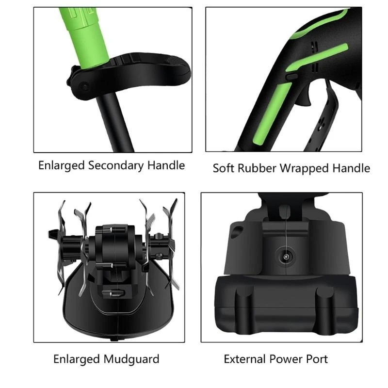 ハンドヘルドティラーガーデンロータリーミニカルチベーターマシンコードレスガーデントラクター電動工具ポータブルグラストリマー