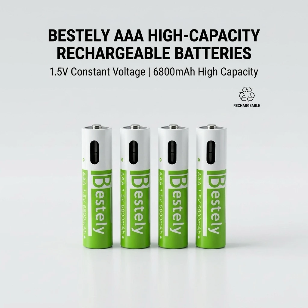 

1.5v AAA Rechargeable Lithium Batteries 6800mAh Capacity,Type-C USB AAA Li-ion Battery 2000 times cycle with cable for free