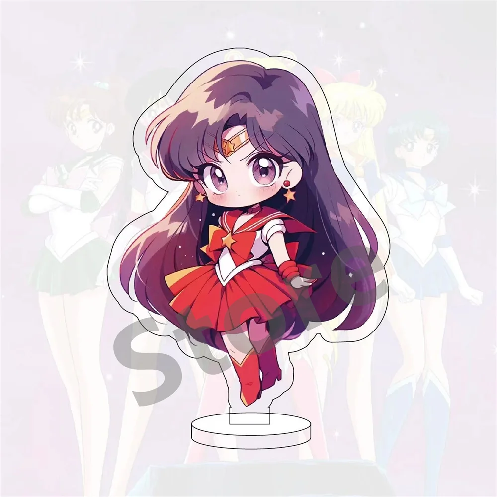 Cute Anime Sailor Moon Acrylic Stand Model Cosplay Characters Ornament Desktop Gift Collection 10CM