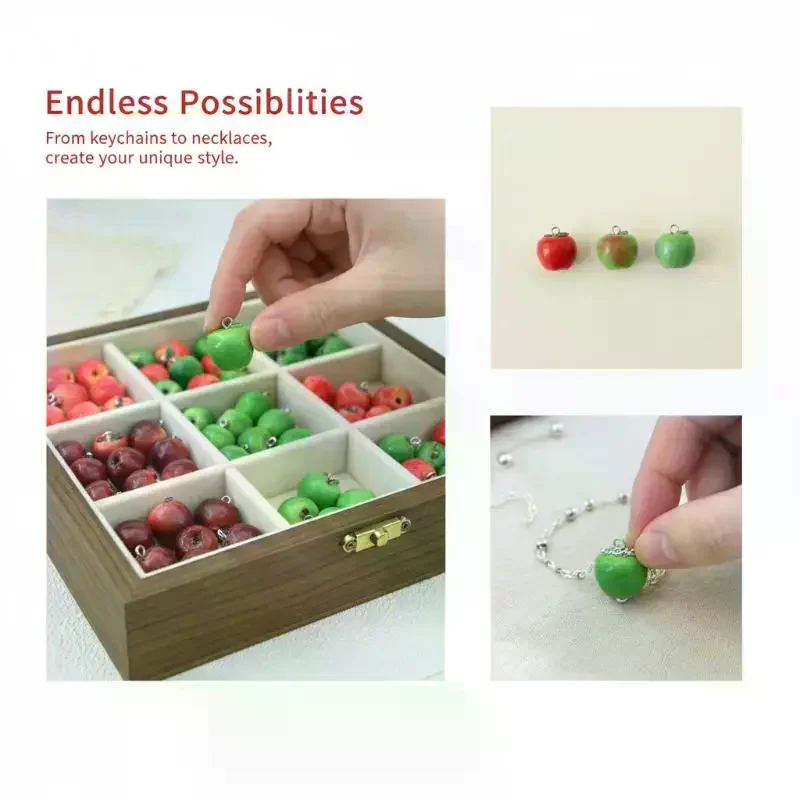 DIY Jewelry Findings 5Pcs 14x15MM Resin 3D Fruit Charms Simulation Beads for Handmade Gifts