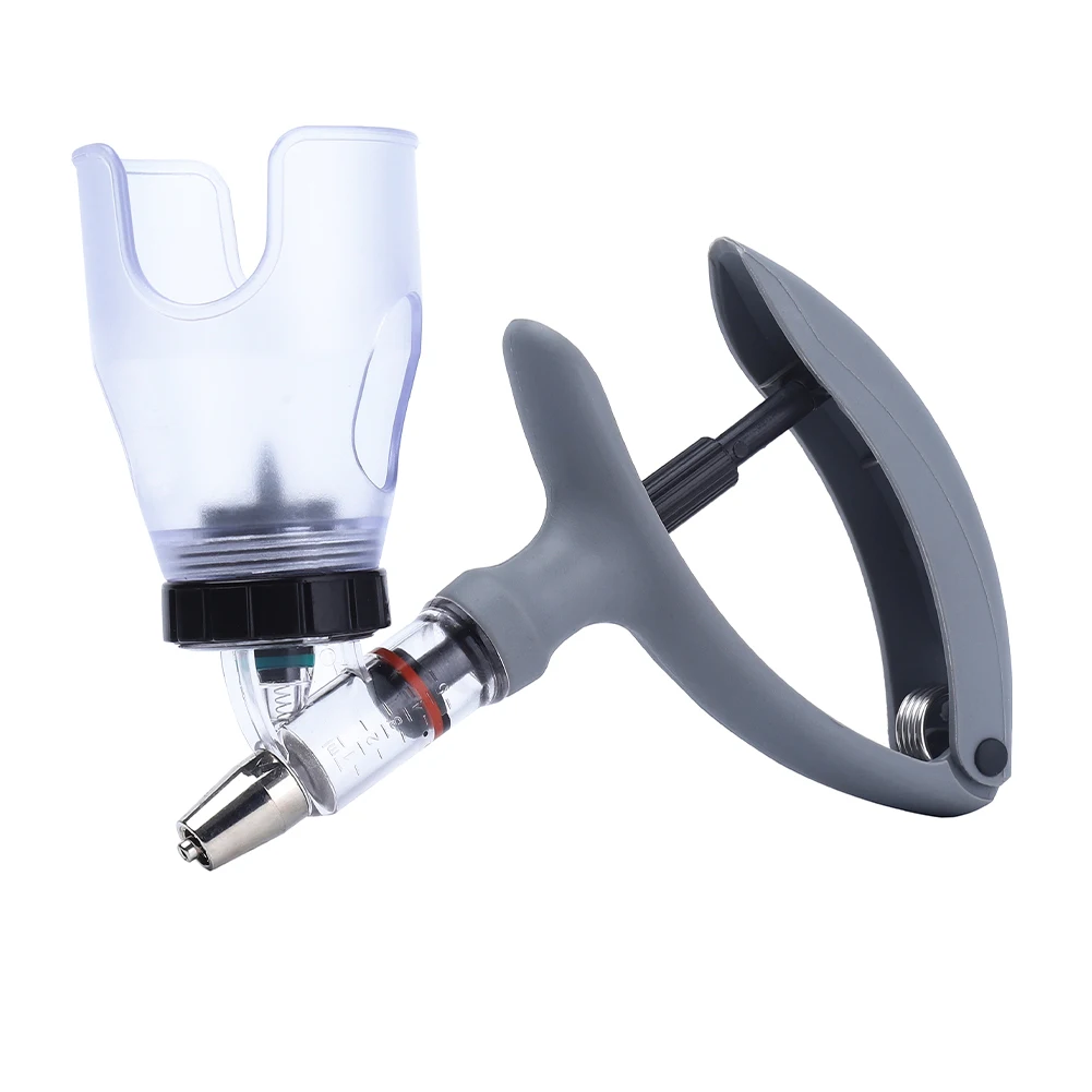 Seringa Automática para Aves de 2/5ml com Frasco de Vacina, Injetor Veterinário Contínuo Ajustável