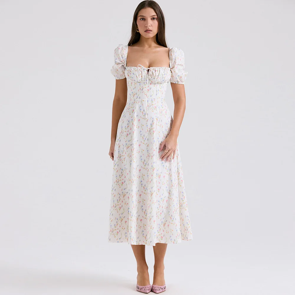 Robe longue plissée en mousseline de soie pour femmes, vêtement de plage, sexy, col en V, dos nu, écharpe, printemps été