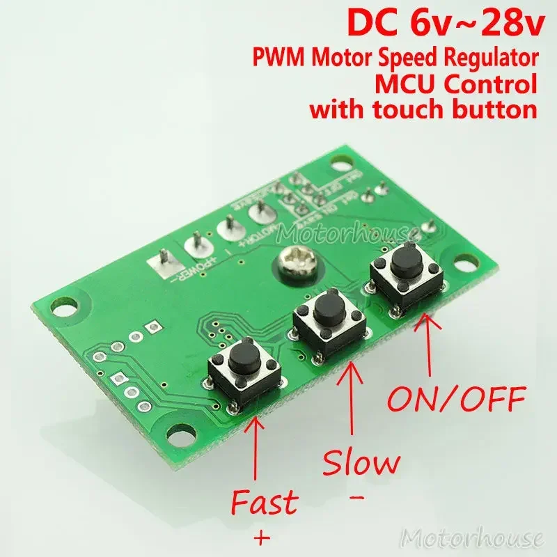 Micro DC 6V 12V 28V 2A  PWM DC Motor Speed Regulator Module Fast/Slow/ON/OFF Touch Button Switch MCU Control Adjsut Speed