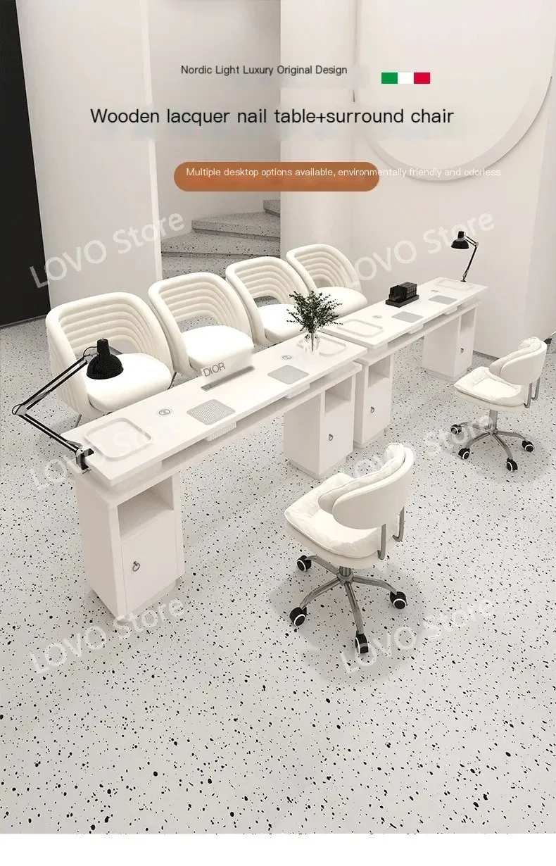 Portable Tech Manicure Table Designer Dust Collector White Nail  Professionals  Salon Furniture MQ50NT