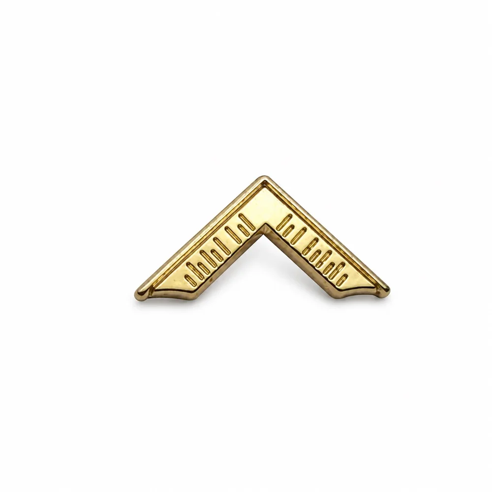 12mm Small Gold Sqaure Masonic Lapel Pin Gold Metal Masonic Brooch Badge Elegant Fashion Suit Jacket Accessories Gifts