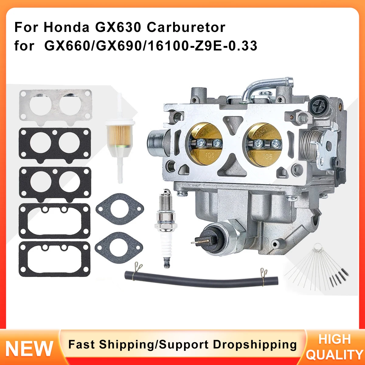 

Carburetor Kit for Honda GX630 GX660 GX690 Engine - Replaces OEM 16100-Z9E-033 & 023