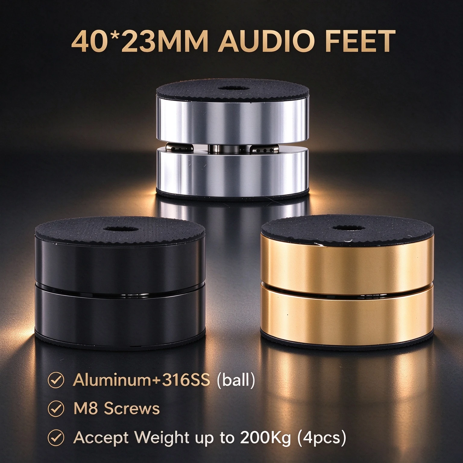 Neue 4-teilige HIFI-Audio-Lautsprecher-Verstärker-Gehäuseperlen, Anti-Schock-Stoßdämpfer-Füße, Vibrationsdämpfer-Ständer