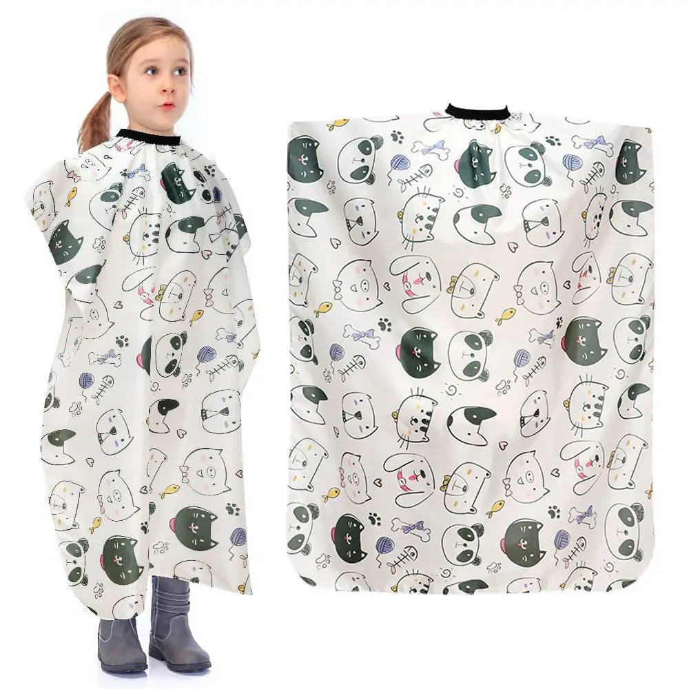 

Professional Kids Cartoon Haircut Cape Salon Barber Wrap Soft Children Hairdresser Cape Kawaii Cute Waterproof Cutting Gown