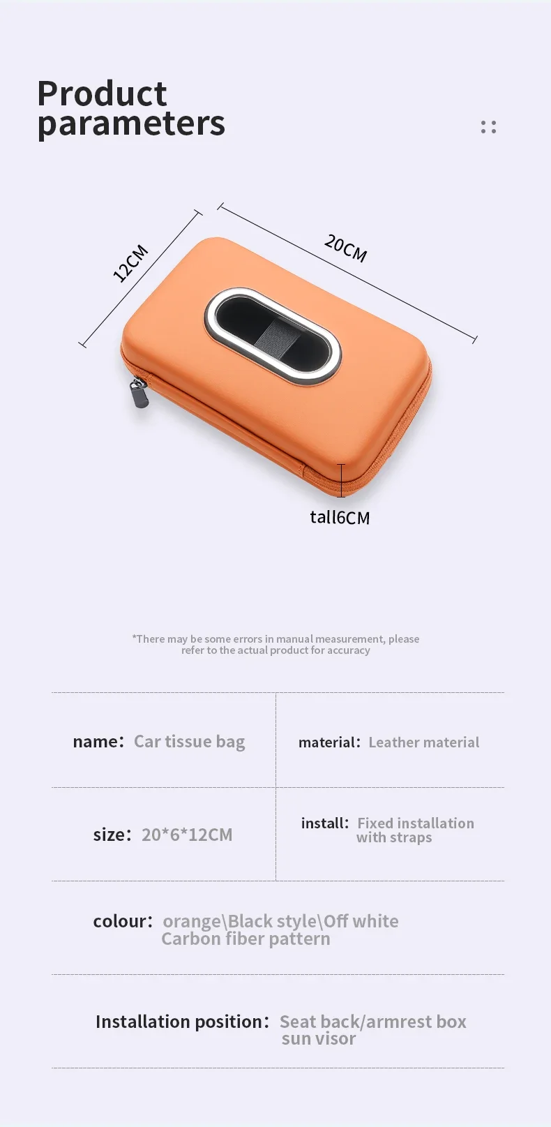 Premium Leder Auto-Taschentuchhalter für die Rückenlehne, Serviettenspender für die Armlehne, universeller Organizer für Papierhandtücher im Auto – Detail 13